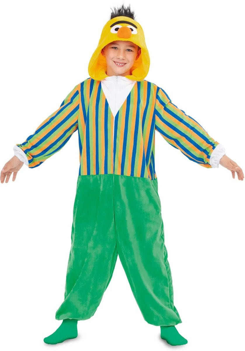 Bert onesie | Sesamstraat | licentie kostuum voor kinderen | 7-9 jaar